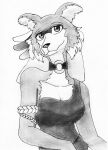  absurd_res animal_humanoid anthro beastars canid canid_humanoid canine canis choker clothed clothing efradraws exposed_shoulders female graphite_(artwork) hi_res humanoid jewelry juno_(beastars) makeup mammal mammal_humanoid necklace pen_(artwork) pencil_(artwork) solo traditional_media_(artwork) wolf 