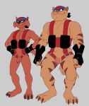  absurd_res anthro balls chance_furlong domestic_cat duo felid feline felis flaccid foreskin genitals hanna-barbera harness hi_res jake_clawson male mammal mostly_nude penis smagma swat_kats 