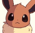  2022 ambiguous_gender brown_body brown_eyes brown_fur canid canine eevee feral fluffy fur hi_res icon inukami_hikari looking_at_viewer mammal neck_tuft nintendo pok&eacute;mon pok&eacute;mon_(species) reaction_image shadow simple_background solo tan_body tan_fur translated_description tuft video_games white_background 