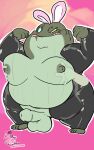  10:16 2022 amphibia_(series) amphibian anthro balls belly big_belly captain_grime disney erection fake_ears fake_rabbit_ears frog genitals green_body hi_res humanoid_genitalia humanoid_hands humanoid_penis male moob_grab moobs nipples overweight overweight_male penis scar shamenando solo_focus 