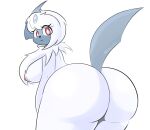  absol absurd_res anthro big_butt breasts bubble_butt butt curvy_figure female fur hi_res huge_butt lhacedor looking_at_viewer nintendo nude pok&eacute;mon pok&eacute;mon_(species) rear_view red_eyes side_boob solo video_games voluptuous white_body 