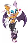  &lt;3 anthro big_breasts blue_eyes bra breasts chiropteran clothed clothing female handwear hi_res jamoart mammal membrane_(anatomy) membranous_wings one_eye_closed rouge_the_bat sega smile solo sonic_the_hedgehog_(series) underwear wings wink 