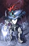  anthro blue_body blue_skin energy_weapon female fish hair havesomemoore humanoid marine melee_weapon polearm red_hair solo spear undertale_(series) undyne undyne_the_undying weapon 