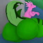  anthro big_butt butt dracozolt eyes_closed fossil_pok&eacute;mon grass green_body green_butt hi_res huge_butt male nauiho nervous nintendo pink_body plant pok&eacute;mon pok&eacute;mon_(species) raised_tail scenery solo spiked_tail spikes spikes_(anatomy) video_games water watermelon_pattern 