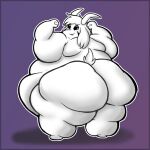  anthro asriel_dreemurr asriel_dreemurr_(god_form) belly big_belly boss_monster bovid butt caprine fur goat hi_res male mammal monster obese overweight solo thick_thighs thighs undertale undertale_(series) video_games white_body white_fur 