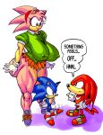  ... absurd_res big_breasts big_butt blue_body bottomwear breasts butt classic_amy_rose classic_sonic_(universe) clothing echidna english_text eulipotyphlan female footwear gloves goudadunn group handwear hedgehog hi_res huge_breasts huge_butt knuckles_the_echidna larger_female male mammal monotreme multicolored_body nipple_outline oblivious pink_body red_body sega shirt shoes size_difference skirt smaller_male smile sonic_the_hedgehog sonic_the_hedgehog_(series) speech_bubble text topwear trio two_tone_body 