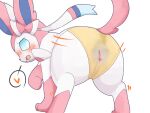  &lt;3 &lt;3_censor blue_eyes blush casseroleafy censored clothed clothing eeveelution female feral fur genitals hi_res looking_at_viewer nintendo pok&eacute;mon pok&eacute;mon_(species) pussy solo sylveon underwear underwear_only video_games white_body white_fur yellow_clothing yellow_underwear 