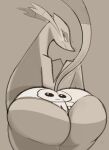  ambiguous_gender anthro big_butt butt clothing looking_back mienshao nintendo pok&eacute;mon pok&eacute;mon_(species) smokey_blokey solo tbh_(character) thong underwear video_games whiskers 