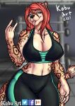  anthro big_breasts breasts felid feline female gym_clothing hi_res kobu_art mammal pantherine solo thick thick_thighs tiger 