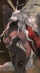  anthro canid canine canis elden_ring fromsoftware genitals hair hi_res male maliketh_(elden_ring) mammal melee_weapon penis ripa_ria357 solo sword video_games weapon wolf 