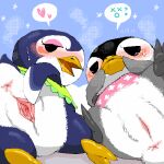  &lt;3 1:1 animal_crossing anthro anus aurora_(animal_crossing) avian bird blush bodily_fluids denmoko drooling duo edit female genitals gwen_(animal_crossing) looking_at_viewer looking_back low_res nintendo penguin presenting presenting_pussy pussy saliva sweat uncensored video_games 