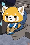  aggressive_retsuko ailurid anthro black_eyes black_nose clothing feces female half-closed_eyes hi_res mammal narrowed_eyes orange_body panties pooping red_panda retsuko sanrio signature solo sound_effects thedispenser69 toilet underwear 