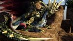  16:9 2022 3d_(artwork) 4k absurd_res animal_genitalia butt capcom claws detailed_background digital_media_(artwork) dragon elder_dragon feral genitals gesture green_body green_scales grey_body grey_scales guanzorumu half-erect hi_res horn ivorylagiacrus looking_at_viewer lying male membrane_(anatomy) membranous_wings monster_hunter multicolored_body multicolored_scales on_rock on_side open_mouth outside penis plant pointing pointing_at_penis prehensile_penis presenting presenting_hindquarters presenting_penis rock scales scalie sharp_claws solo spiked_tail spikes spikes_(anatomy) teeth tree video_games widescreen wings yellow_body yellow_scales 