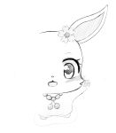  female feral first_person_view francat hare hi_res high-angle_view jewelpet lagomorph leporid mammal monochrome rabbit ruby_(jewelpet) sanrio sketch solo 