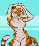  anthro felid feline felis female mammal nicnak044 pantherine pawpads paws pinup pose solo tiger 