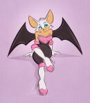  anthro chiropteran clothed clothing female mammal nicnak044 pinup pose rouge_the_bat sega solo sonic_the_hedgehog_(series) wings 