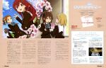  22/7 5girls absurdres blonde_hair bow braid brown_eyes brown_hair cherry_blossoms graduation hair_ornament hairclip highres hiiragi_tsubomi horiguchi_yukiko kouno_miyako long_hair looking_at_viewer magazine_scan multiple_girls newtype official_art photo purple_eyes red_eyes red_hair saitou_nicole satou_reika scan school_uniform serafuku short_hair smile tachikawa_ayaka 