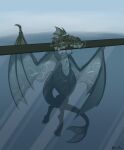  2022 anthro aquatic_dragon breasts dragon female frill_(anatomy) genitals goolee hi_res looking_at_viewer marine membrane_(anatomy) membranous_wings nipples nude pussy scalie solo swimming water wings 