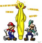  absurd_res balls big_balls big_penis brown_clothing brown_footwear brown_shoes clothing dazed dizzy facial_hair female footwear genitals green_overalls group hammer hi_res huge_balls huge_penis hyper hyper_balls hyper_genitalia hyper_penis luigi male mario mario_and_luigi_(series) mario_bros mustache nintendo onyx666 penis red_overalls shoes small_but_hung star star_sprite starlow surprised_expression tongue tongue_out tools trio vein veiny_penis video_games waddling_head worried_look 