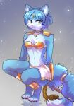  absurd_res anthro blue_body blue_fur blue_hair breasts canid canine clothing edit feces female fox fur hair hi_res krystal mammal miri nintendo pooping scat simple_background solo star_fox video_games white_body white_fur 