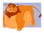  chubbyjam disney felid feral lion male mammal overweight pantherine simba solo the_lion_king weight_gain 