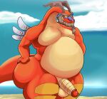  anthro balls beard belly big_belly cloud dragon facial_hair genitals long_beard male mature_male mc_morrales nintendo nude overweight penis scalie solo the_legend_of_zelda valoo video_games wind_waker wings 