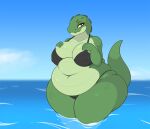  anthro bikini blepwep breasts clothing crocodile crocodilian crocodylid female hi_res reptile scalie solo swimwear 