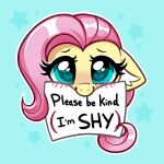 &lt;3 &lt;3_eyes 1:1 blue_eyes confetticakez english_text equid equine fluttershy_(mlp) friendship_is_magic hair hasbro hi_res looking_at_viewer mammal mouth_hold my_little_pony paper pink_hair portrait ravensun sign solo text 
