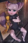  2022 anthro biped blue_eyes breasts clothing digital_media_(artwork) female hi_res lombax looking_at_viewer mammal pixelsketcher prosthetic prosthetic_arm prosthetic_limb ratchet_and_clank rivet_(ratchet_and_clank) solo sony_corporation sony_interactive_entertainment tight_clothing video_games 