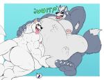  anthro armpit_hair belly big_belly body_hair burping canid canine canis fur grey_body grey_fur hi_res huttsergreywolf implied_erection invalid_tag male male/male mammal nintendo open_mouth star_fox tongue video_games vore white_body white_fur wolf wolf_o&#039;donnell 