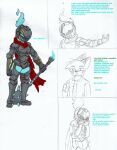  anthro armor canid canine colored comic dark_souls duo fan_character female fox fromsoftware ghost male male/female mammal pace-maker sandwich_(disambiguation) spirit thick_thighs video_games weapon 