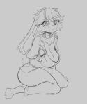  anthro big_breasts bottomwear breasts cleavage clothed clothing cooliehigh eyebrows female fully_clothed jewelry lagomorph lepi leporid long_ears lop_(star_wars_visions) mammal necklace pants rabbit sitting sketch solo star_wars star_wars_visions 