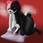  absurd_res animal_humanoid anthro black_body black_fur black_nose bodily_fluids chubby_anthro chubby_male coffeewithdicks eye_scar eyes_closed facial_scar fur genitals grinding hi_res humanoid male mammal mammal_humanoid masturbation monokuma multicolored_body multicolored_fur penis pillow pillow_humping scar sharp_teeth simple_background slightly_chubby solo sweat teeth thick_thighs two_tone_body ursid ursid_humanoid ursine white_body white_fur wide_hips 