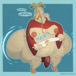  absurd_res age_difference anthro avian big_butt bird bulge butt clothing growth hi_res huge_butt hyper hyper_butt magic male metrothefox mighty_max moobs older_male overweight owl solo thong underwear virgil_(mighty_max) 