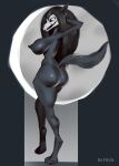  absurd_res anthro bafbun big_breasts big_butt black_body black_fur bone breasts butt canid canine canis female fur hi_res mammal nude scp-1471 scp-1471-a scp_foundation skull solo wolf 