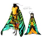  antennae_(anatomy) anthro arthropod arthropod_abdomen asian_clothing black_eyes black_hair chest_tuft cloak clothed clothing coconomi compound_eyes crossed_arms duo east_asian_clothing female fully_clothed hair humanoid insect insect_wings japanese_clothing japanese_text kimono larger_anthro latin_text lepidopteran lepidopteran_wings long_hair moth multi_arm multi_limb multicolored_body multicolored_hair neck_tuft no_pupils nude size_difference smaller_humanoid text tuft wings 