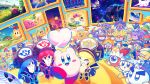  absurdres bandana_waddle_dee blonde_hair blue_hair bomber_(kirby) character_request chef_kawasaki closed_eyes creature flamberge_(kirby) francisca_(kirby) hammer happy heart highres hyness kirby kirby:_star_allies kirby_(series) looking_at_viewer monster morpho_knight one-eyed open_mouth red_hair suyasuyabi tongue void_(kirby) void_soul void_termina waddle_dee waddle_doo weapon zan_partizanne 