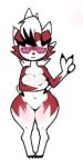  anthro big_breasts box_(hajimeyou654) breasts covering covering_breasts covering_self featureless_crotch female gesture hi_res knees_together looking_at_viewer lycanroc nintendo nude pok&eacute;mon pok&eacute;mon_(species) solo thick_thighs v_sign video_games wide_hips 