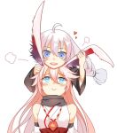  2girls :d animal_ears bangs bare_shoulders black_dress braid braided_ponytail closed_mouth dress fox_ears heart honkai_(series) honkai_impact_3rd japanese_clothes kallen_kaslana long_hair long_sleeves miko multiple_girls nun open_mouth pink_eyes simple_background smile white_background white_hair xun_yu_(1184527191) yae_sakura yae_sakura_(gyakushinn_miko) yuri 