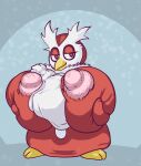  areola avian bag beak big_areola big_breasts big_nipples bird breast_play breast_squish breasts delibird female feral hi_res hyper hyper_nipples leptail lidded_eyes nintendo nipples penguin pink_nipples pok&eacute;mon pok&eacute;mon_(species) red_body sex snow solo squish titfuck video_games 