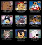  alignment_chart anthro bandit_heeler bluey_(series) brian_griffin brown_bear canid canine canis cartoon_network chance_furlong chart disney dogtanian_and_the_three_muskehounds domestic_cat domestic_dog douglas_benson family_guy felid feline felis frosted_flakes genitals grizzly_(wbb) grizzly_bear hanna-barbera hi_res humanoid_genitalia humanoid_penis kellogg&#039;s khampa_(rock_dog) male mammal mascot neenya pantherine penis porthos_(muskehounds) rock_dog sam_and_max samuel_dog small_penis small_penis_appreciation swat_kats talespin tiger tony_the_tiger ursid ursine we_bare_bears 