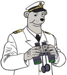  anthro binoculars clothed clothing grey_body happy hi_res male navy navy_uniform shape_shifter smile solo 