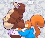  anthro banjo-kazooie butt_sniffing clothing conker conker&#039;s_bad_fur_day duo hi_res inflatingskunk male male/male mammal musk overweight rareware rodent sciurid sniffing underwear ursid video_games 