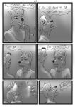  aariel anal anthro axel bathroom canid canine comic duo hi_res invalid_tag male male/male male_penetrated male_penetrating male_penetrating_male mammal monochrome penetration public sex spanish_text stealth_sex text wolfyalex96_(artist) 