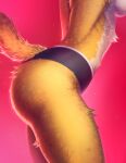  anthro breasts butt butt_close-up butt_shot canid canine close-up clothing faceless_anthro faceless_character faceless_female female fluffy fox fur hi_res leah_tor_(elfox) mammal mostly_nude multicolored_body multicolored_fur orange_body orange_fur pink_background raised_tail red_fox side_boob simple_background solo standing two_tone_body two_tone_fur underwear white_body white_fur zond-er 