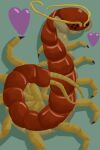 2:3 8_eyes absurd_res ambiguous_gender anatomically_correct arthropod centipede feral hi_res multi_eye multi_limb multilimbed myriapod not_furry nude red_body segments simple_background solo worldeaterart 