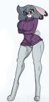  animated anthro big_breasts breasts clothing disney female huge_hips lagomorph leporid mammal pace-maker rabbit solo sweater tail_motion tailwag thick_thighs topwear violet_hopps zootopia 