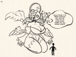  &lt;3 &lt;3_eyes angel anthro biblically_accurate_angel big_breasts breasts clothed clothing cross dialogue duo female fur ghoulishgourd halo hi_res horniel_(thouartphi) human jewelry kneeling male male/female mammal multi_wing necklace partially_clothed simple_background size_difference wings 