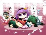  ... 4girls :3 animal_ears cat_ears cat_tail chireiden closed_eyes green_hair hat kaenbyou_rin komeiji_koishi komeiji_satori long_hair multiple_girls multiple_tails okome_(kome_kuma) on_lap purple_eyes purple_hair red_hair reiuji_utsuho ribbon short_hair sitting sleeping tail touhou two_tails zzz 