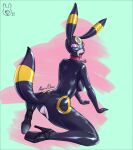  absurd_res abyssalchimo anthro bdsm breasts butt clothing curvy_anthro curvy_body curvy_female eeveelution female hi_res high_heels nintendo pok&eacute;mon pok&eacute;mon_(species) rubber rubber_clothing rubber_suit side_boob solo sylveon umbreon video_games 